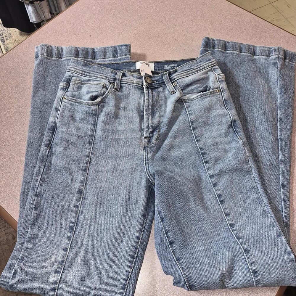 Light wash high waisted straight leg jeans